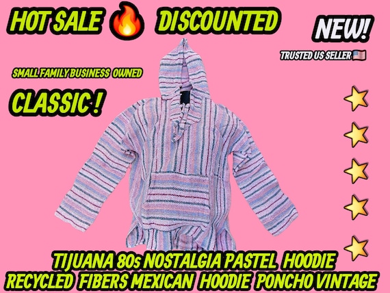 Mexican baja hoodie surfers jacket pastel colors