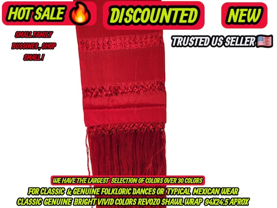 Rebozo bright red intensen: Artisela Silk Fringed Wrap  (94" x 24.5")