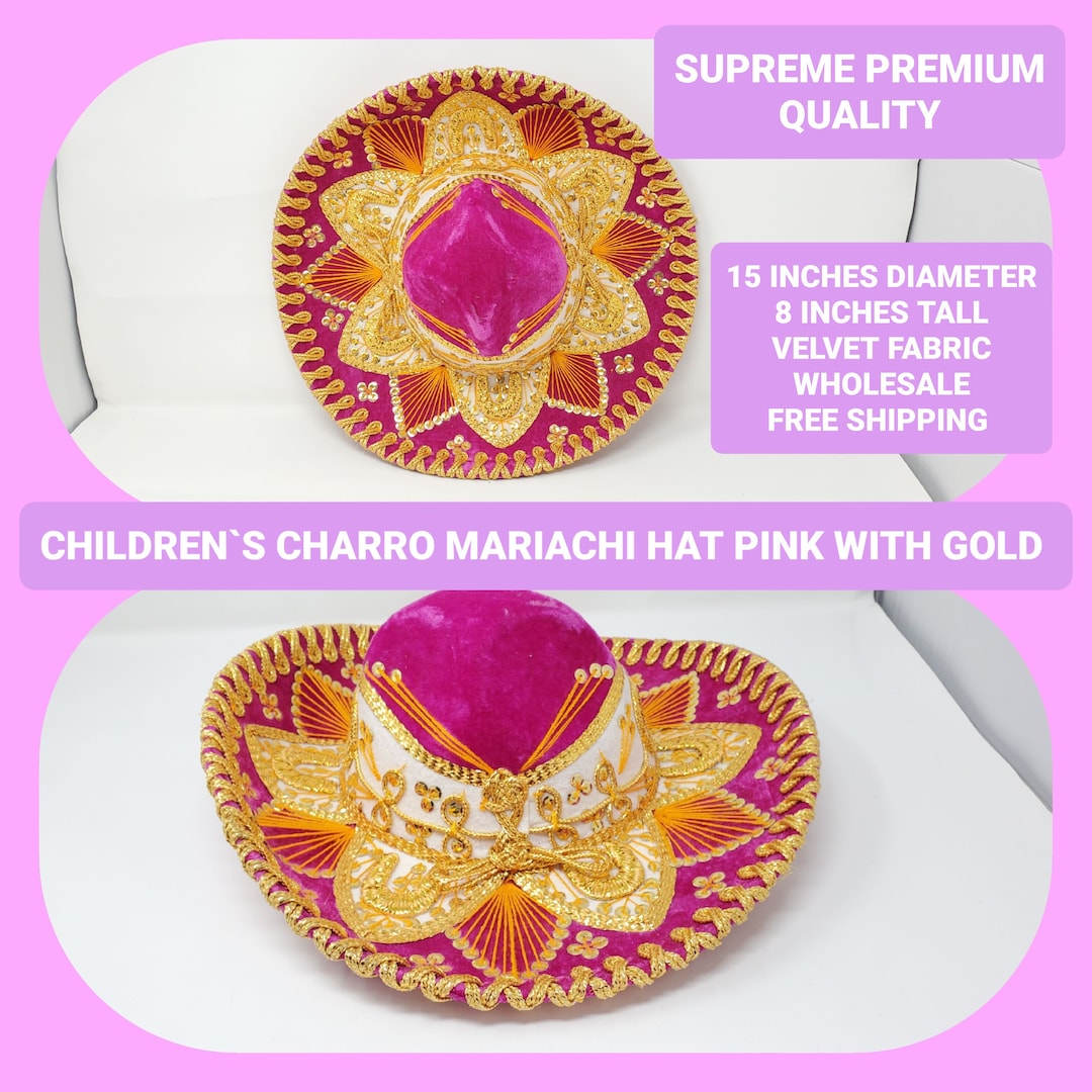 Pink \u0026 Gold Children's Charro Sombrero: Mexican Fiesta Costume - Etsy New  Zealand, image size:1080x1080