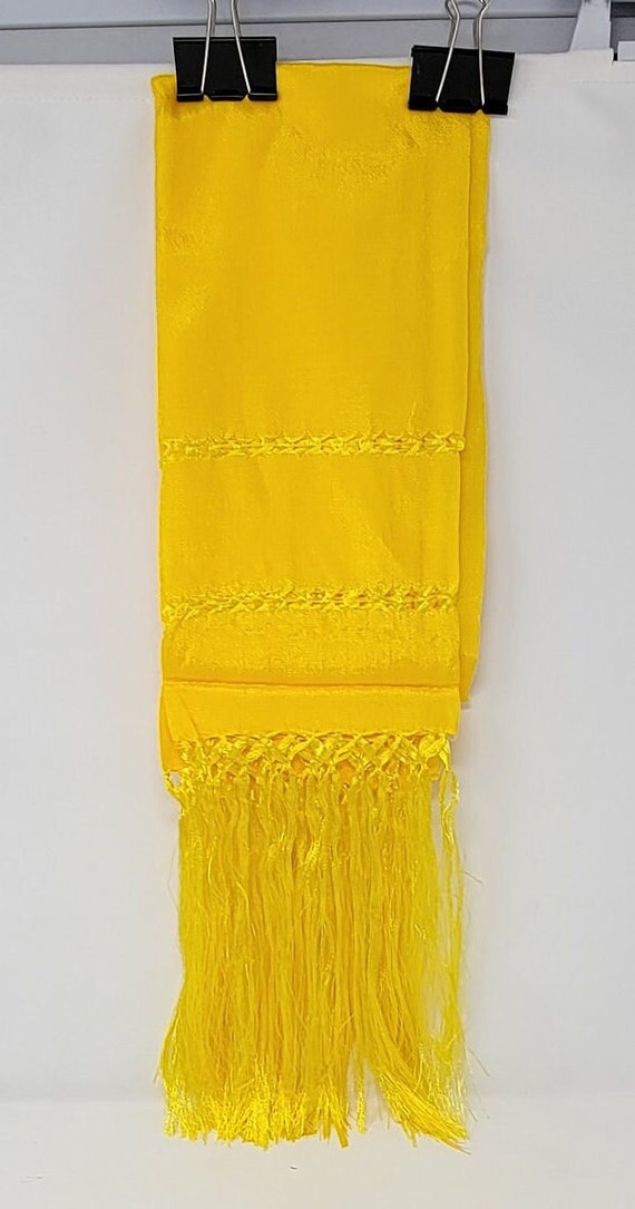 Solid yellow rebozo mexican tipical  Rebozo or Chalina, Mexican Shawl (94" x 24.5")