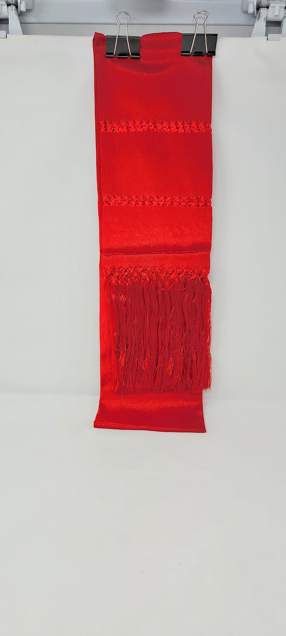 Solid red rebozo mexican tipical  Rebozo or Chalina, Mexican Shawl (94" x 24.5") silk artisela