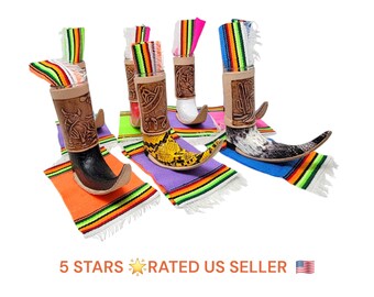 mexican mini leather wrapped  boot  tequila shots shaped like tribal boot mexican boots tequilas  free shipping we sell wholesale