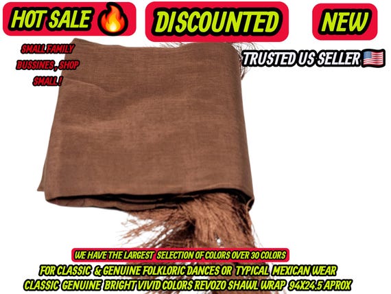 Rebozo brown chocolate Shawl: Artisela Silk Fringed Wrap (94" x 24.5")