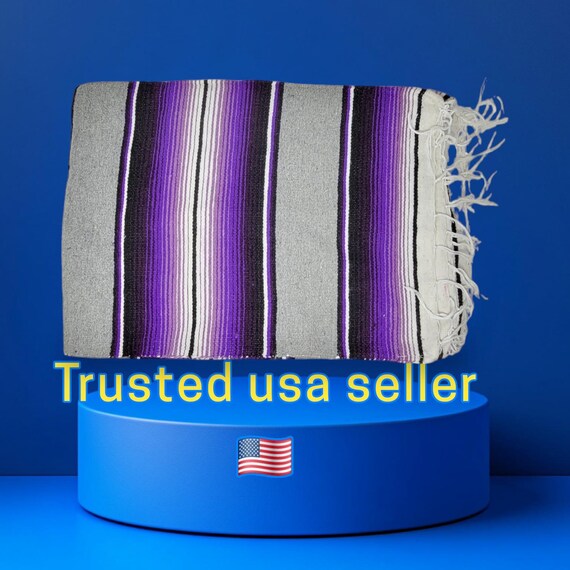 purple with gray  mexican blanket  saltillo sarape falsa blanket free shipping wholesale
