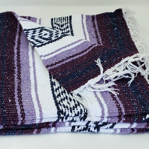 Purple and light purple color mexican falsa blanket beach banket 76" L x 53" w free  shipping we sell wholesale