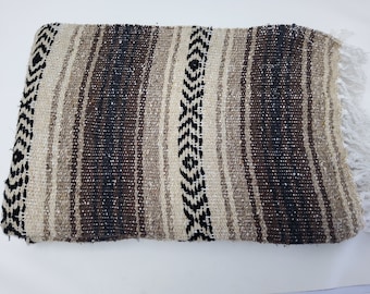 Brown colors mexican blanket warm and thick falsa blanket beach blanket 76&quot; L x 53&quot; w free  shipping we sell wholesale