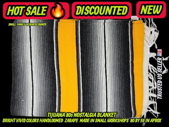 Authentic Mexican zarape blanket 80x60, fiesta decor ,table runner, red  & red shades colors