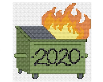 Dumpster Fire 2020 Cross Stitch Pattern