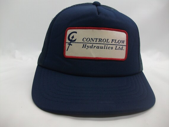Control Flow Hydraulics Patch Hat Vintage Blue Sn… - image 2