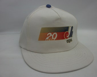 Montreal Expos 20 Years Hat Vintage Defunct MLB Baseball Team Ted Fletcher White Snapback Baseball Cap