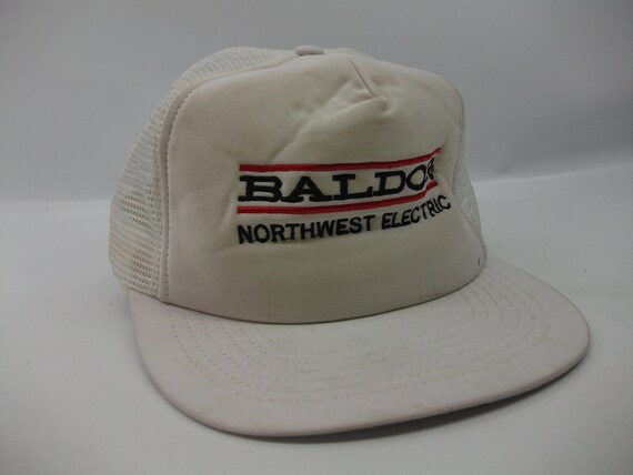 Baldor Northwest Electric Hat Vintage White Snapback Trucker Cap Made USA