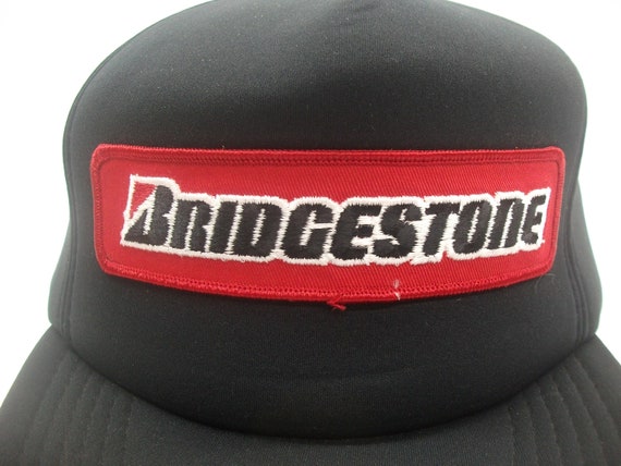 Bridgestone Patch Hat Vintage Black Snapback Base… - image 3