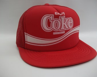 Enjoy Coke Coca Cola Hat Vintage Red Snapback Trucker Cap