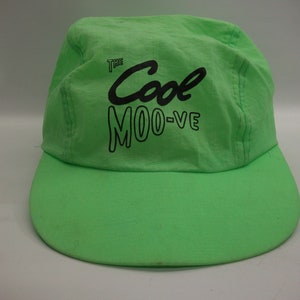 The Cool Moo-ve Hat Vintage Green Elastic Back Baseball Cap