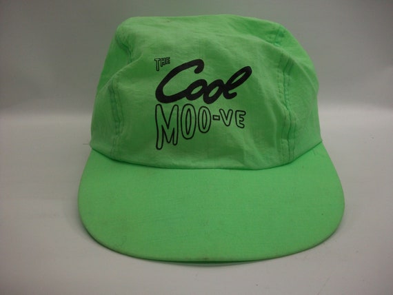 The Cool Moo ve Hat Vintage Green Elastic Back Baseball Cap Etsy Ireland