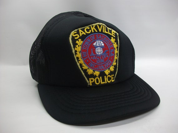 Sackville Police Patch Hat Vintage Black Snapback… - image 1
