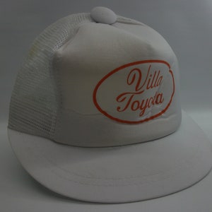 Villa Toyota Dealership Hat Vintage Short Bill Big Button Snapback Trucker Cap
