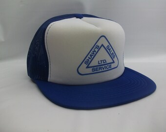 Shaw's Sales Services Ltd Hat Vintage Blue White Pennant Winner By K Brand Snapback Trucker Cap