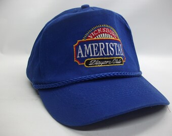 Vicksburg Ameristar Players Club Hat Vintage Blue Snapback Rope Baseball Cap