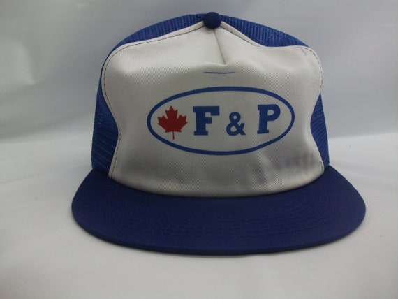 F\u0026P Maple Leaf Hat Vintage K Brand Blue 