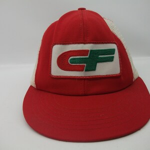 CF Consolidated Freight Patch Hat Vintage Red White Tonkin Snapback Trucker Cap Made USA