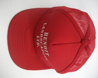 Benoit Landscaping Ltd Hat Vintage Red Snapback Trucker Cap 
