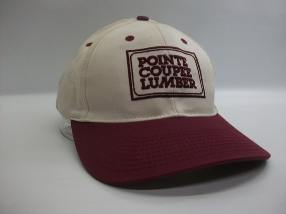 Pointe Coupee Lumber Hat Vintage Burgundy Beige Snapback  display picture 2