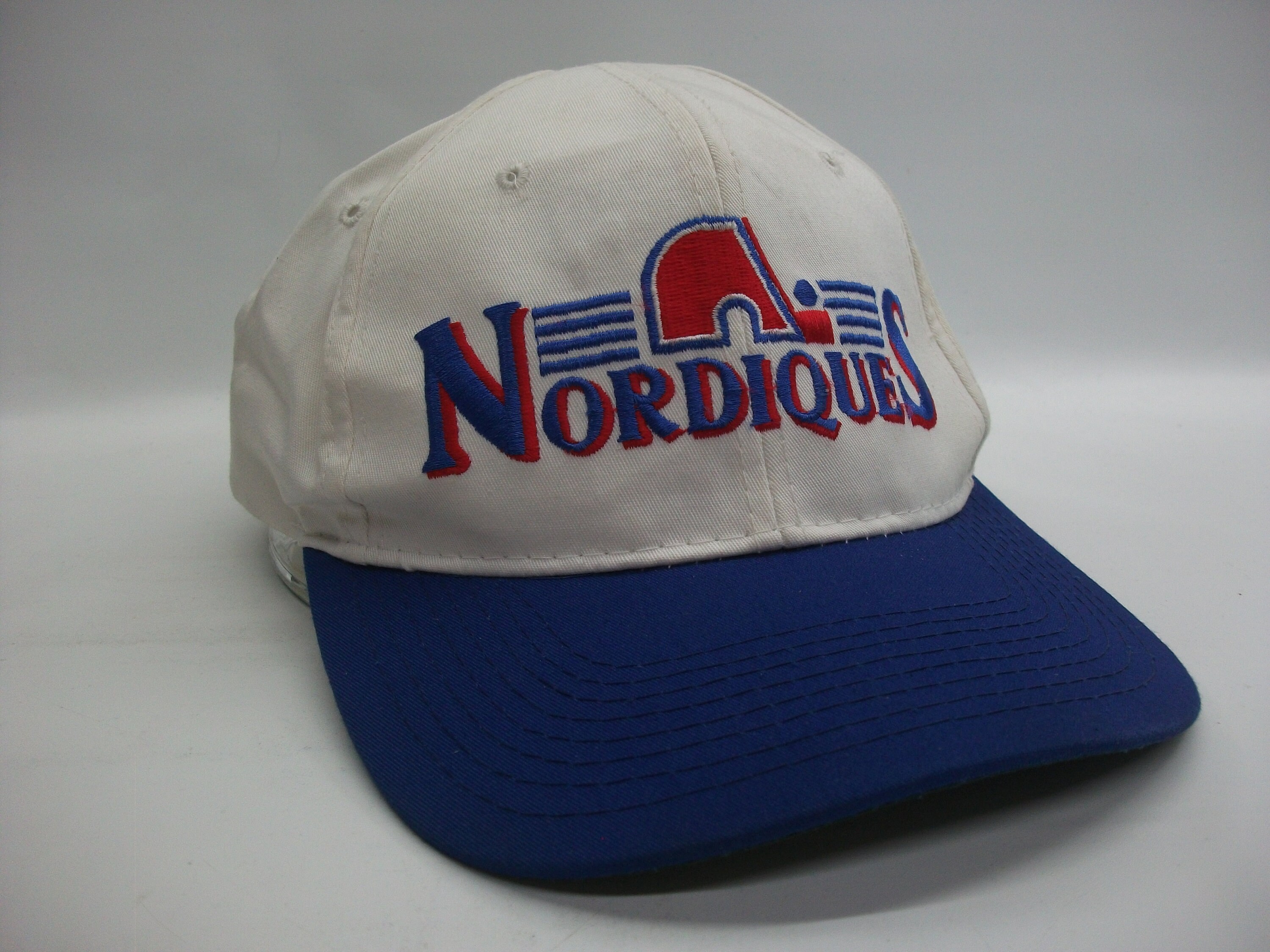 Vintage Quebec Nordiques Snapback Cap Hat White Script NHL