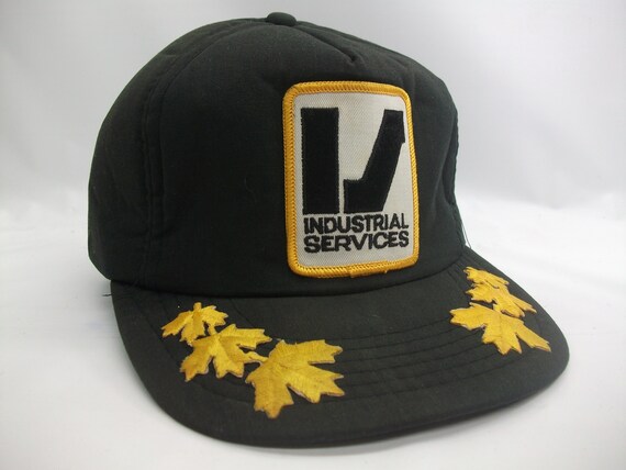 Industrial Services IS Patch Hat Black Maple Leaf… - image 1