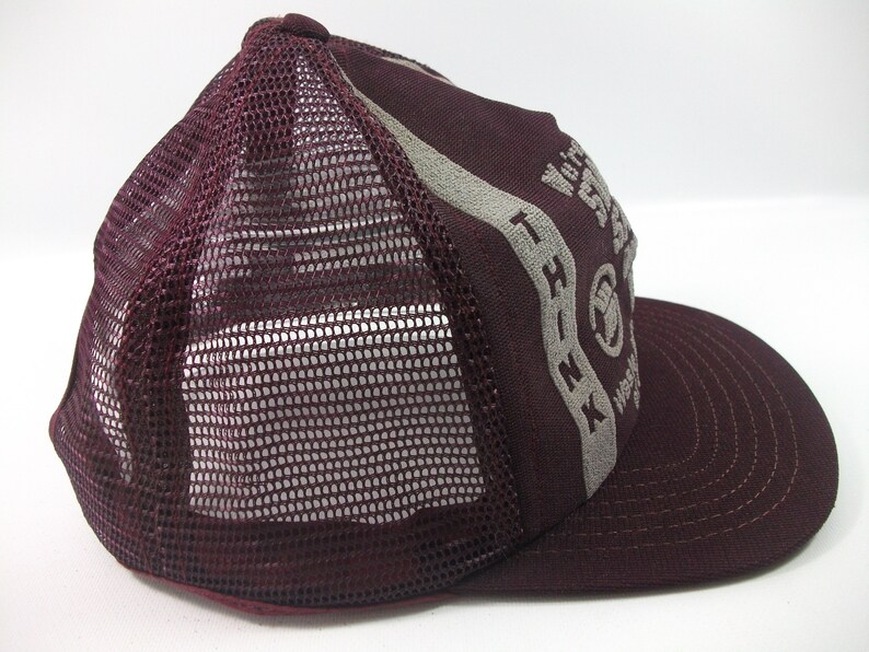 Waste Management of Ohio Think Safety Hat Purple Vintage Snapback Trucker Cap Made USA image 5
