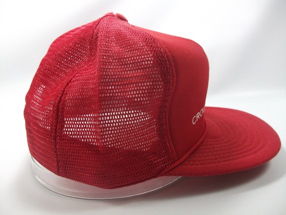 Crouse Concrete Hat Vintage Red Snapback Trucker … - image 5