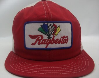 Raybestos Patch Hat Vintage Red White Snapback Trucker Cap Degraded Foam