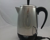 Faberware Superfast Fully Automatic Coffee Percolator Electric Silver FCP 1000 Watts Made China Works