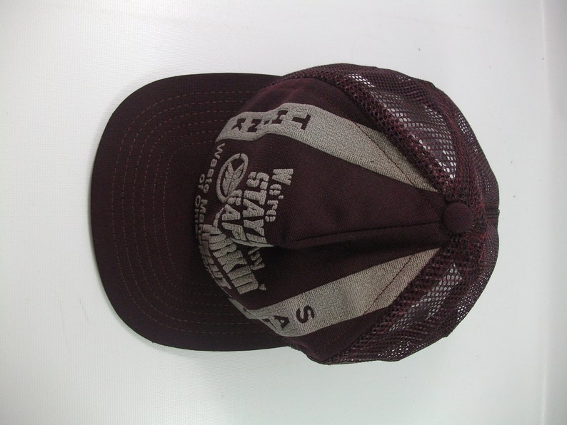 Waste Management of Ohio Think Safety Hat Purple Vintage Snapback Trucker Cap Made USA image 6