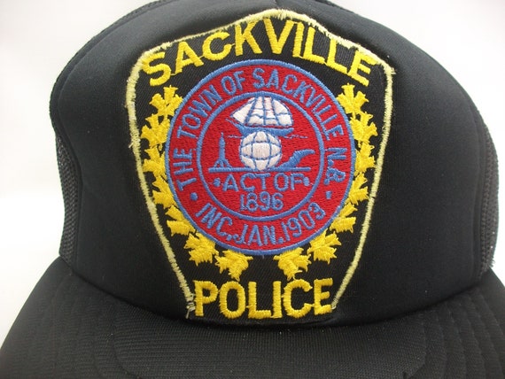 Sackville Police Patch Hat Vintage Black Snapback… - image 3
