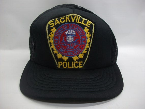 Sackville Police Patch Hat Vintage Black Snapback… - image 2