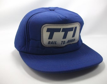 TTI Rail To River Patch Hat Vintage Blue Snapback Baseball Cap