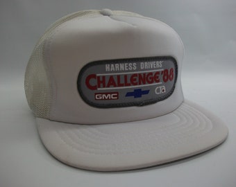 Harness Drivers Challenge 88 GMC Chevrolet Cta Patch Hat Vintage White Snapback Trucker Cap