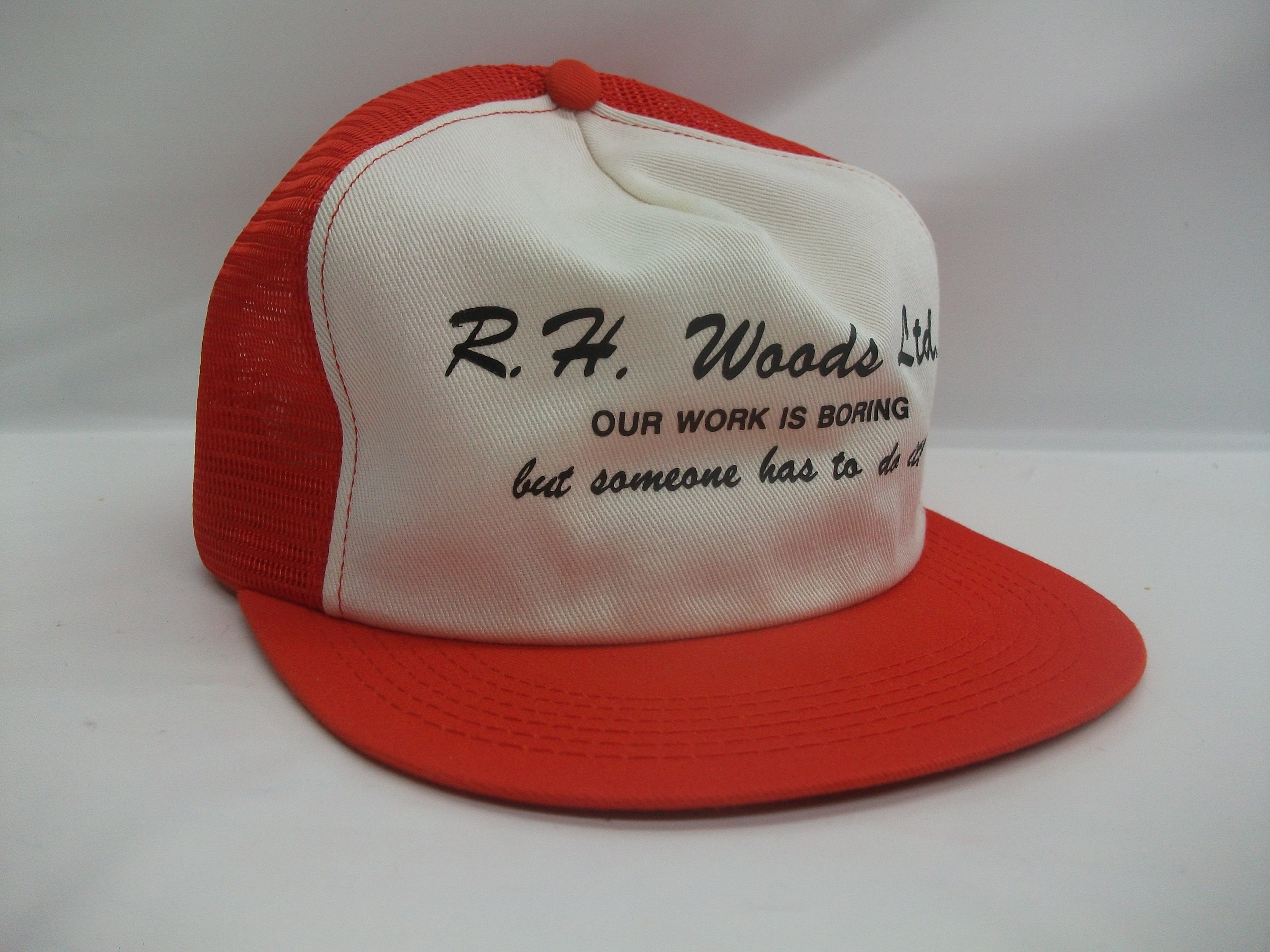 RH Woods Hat Vintage K Brand Orange White Snapback Trucker Cap Etsy