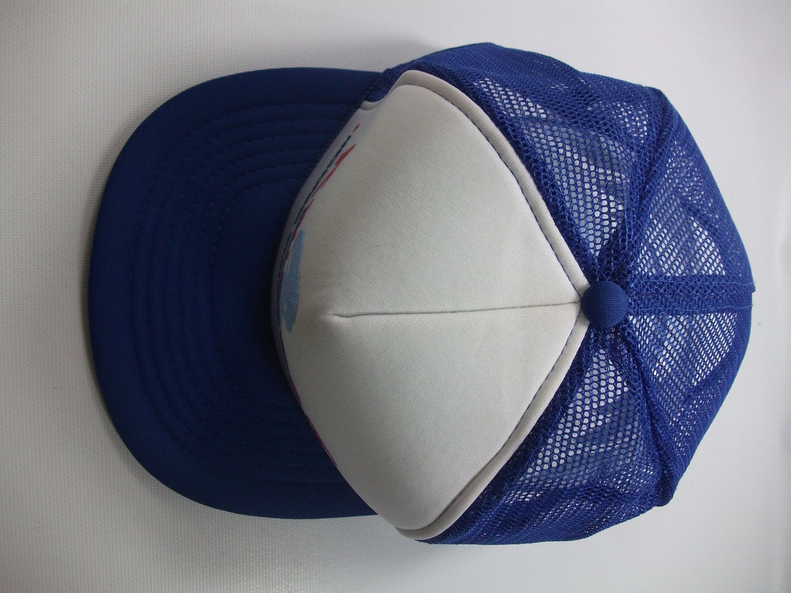 Kwik Set Fasteners Hat Vintage Blue White Snapback Trucker Cap Etsy