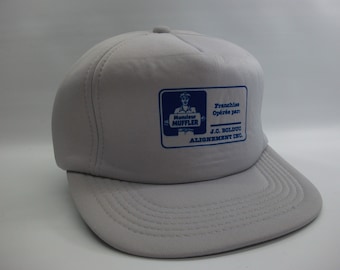 Monsieur Muffler JC Bolduc French Francais Hat Vintage Gray Snapback Baseball Cap