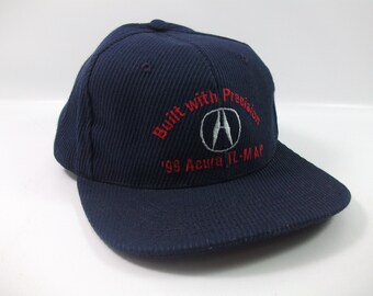 Built With Precision '99 Acura TL-MAP Hat Vintage Dark Blue Strapback Baseball Cap Made USA