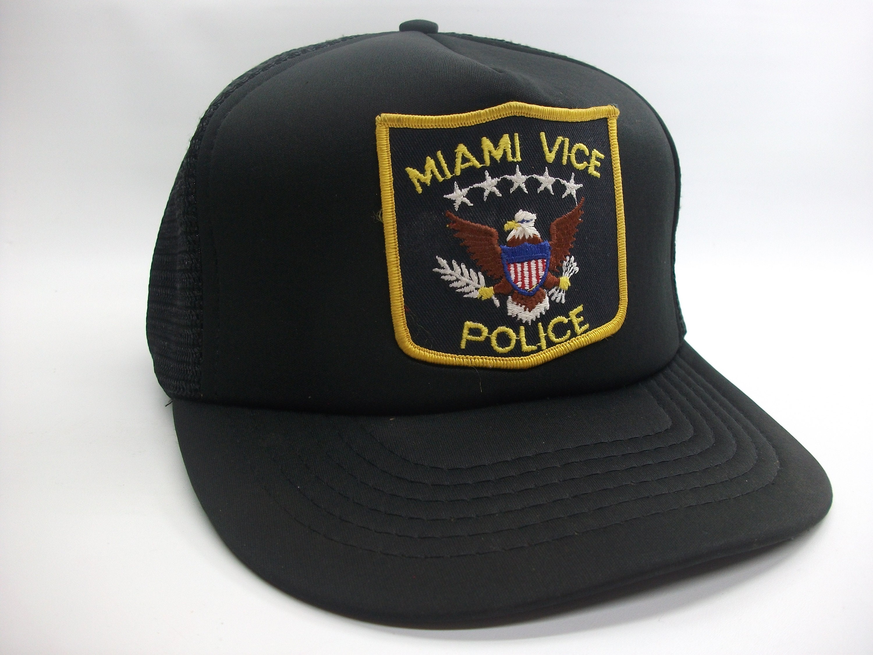Miami Vice Police Patch Hat Vintage Black Snapback Trucker Cap - Etsy