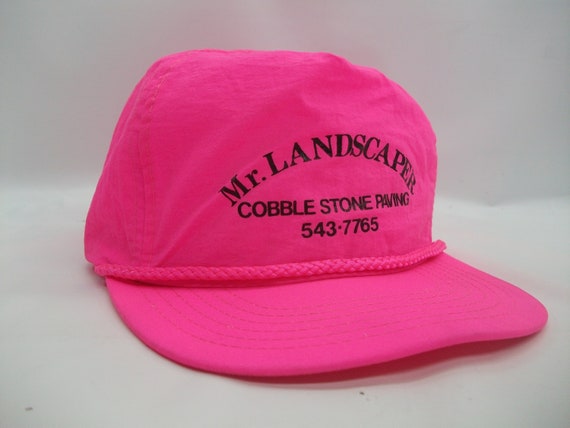 Mr Landscaper Cobble Stone Paving Hat Vintage Pink Nylon Snapback