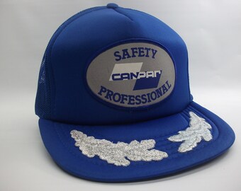 CanPar Safety Professional Patch Hat Vintage Blue Scrambled Eggs Snapback Trucker Cap