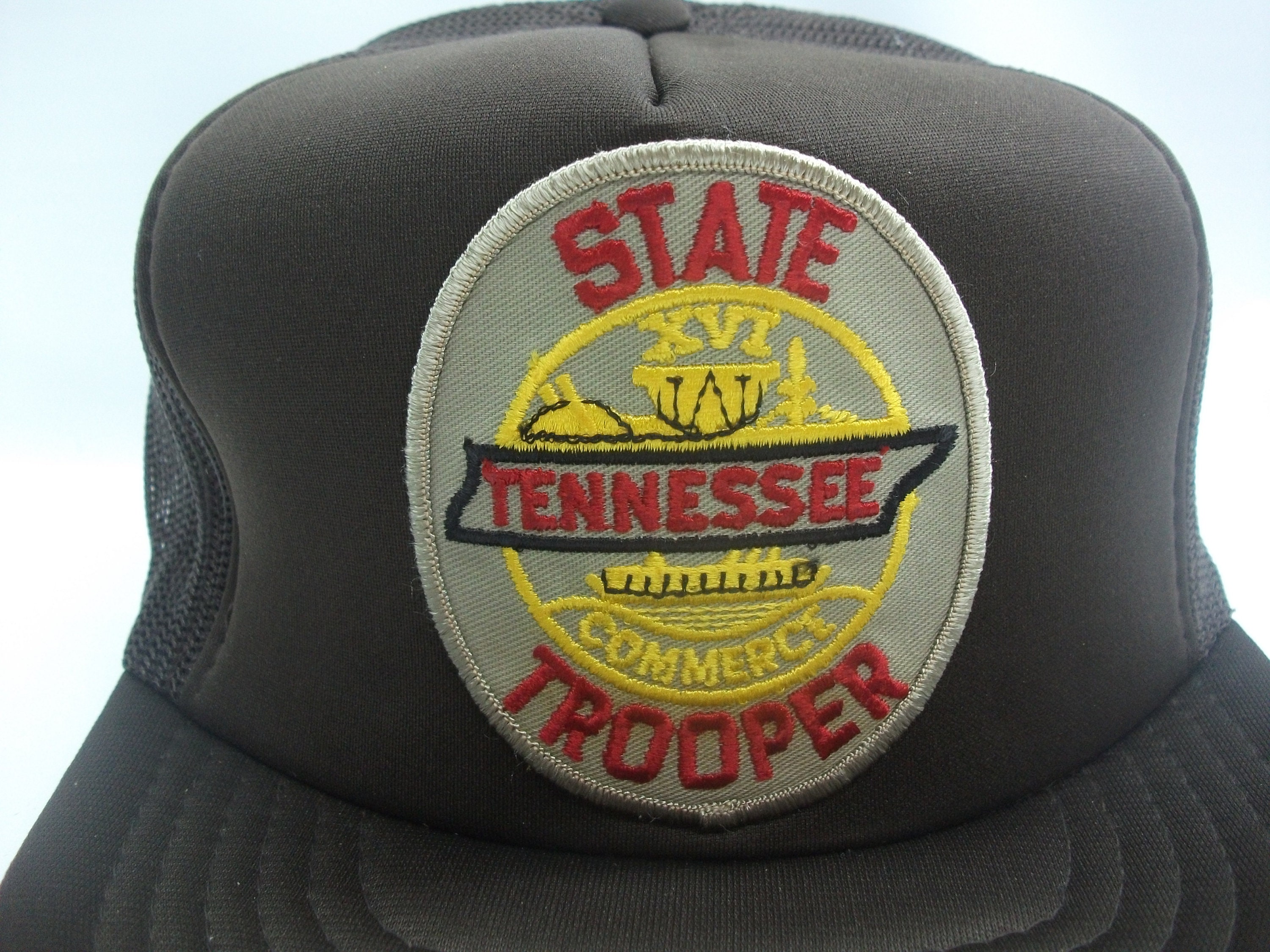 Tennessee State Trooper Commerce Patch Hat Vintage Brown Snapback ...