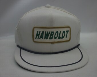 Hawboldt Patch Hat Vintage White Snapback Rope Trucker Baseball Cap