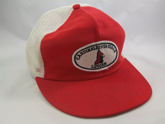 Cardinal River Coals Luscar Patch Hat Vintage Red Whi… - Gem