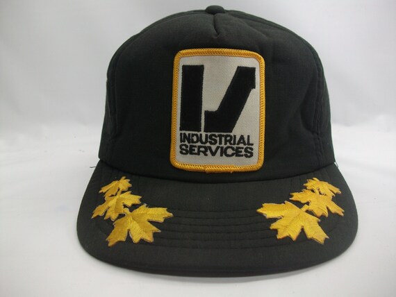 Industrial Services IS Patch Hat Black Maple Leaf… - image 2