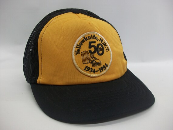 Yellowknife N.W.T. 50 1934-1984 Patch Hat Vintage Black  display picture 1